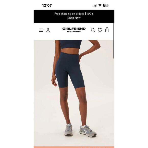 Girlfriend Collective Pants - Girlfriend Collective Midnight High Rise bike shorts